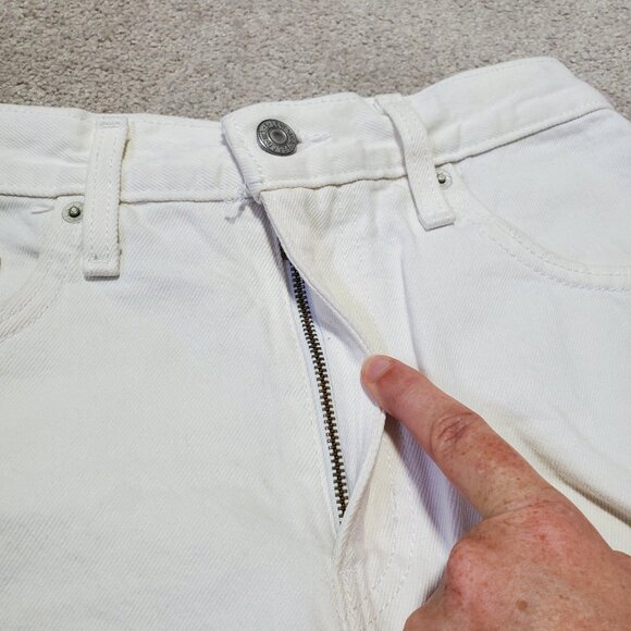 LEVI'S High Waisted Mom Jean Shorts 3" Distressed 100% Cotton White Women's 25 - Picture 4 of 15